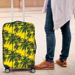 Yellow Palm Tree Pattern Print Luggage Cover GearFrost