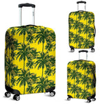 Yellow Palm Tree Pattern Print Luggage Cover GearFrost