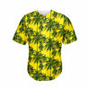 Yellow Palm Tree Pattern Print Men's Baseball Jersey