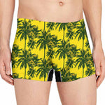 Yellow Palm Tree Pattern Print Men's Boxer Briefs