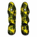 Yellow Palm Tree Pattern Print Muay Thai Shin Guards