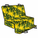 Yellow Palm Tree Pattern Print Pet Car Back Seat Cover