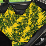 Yellow Palm Tree Pattern Print Pet Car Back Seat Cover