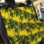 Yellow Palm Tree Pattern Print Pet Car Back Seat Cover