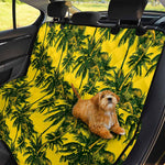 Yellow Palm Tree Pattern Print Pet Car Back Seat Cover