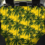 Yellow Palm Tree Pattern Print Pet Car Back Seat Cover