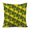 Yellow Palm Tree Pattern Print Pillow Cover