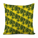 Yellow Palm Tree Pattern Print Pillow Cover