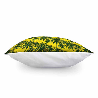 Yellow Palm Tree Pattern Print Pillow Cover