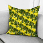 Yellow Palm Tree Pattern Print Pillow Cover