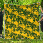 Yellow Palm Tree Pattern Print Quilt
