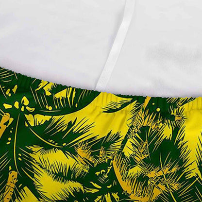Yellow Palm Tree Pattern Print Sofa Cover