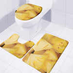 Yellow Pineapple Pieces Print 3 Piece Bath Mat Set