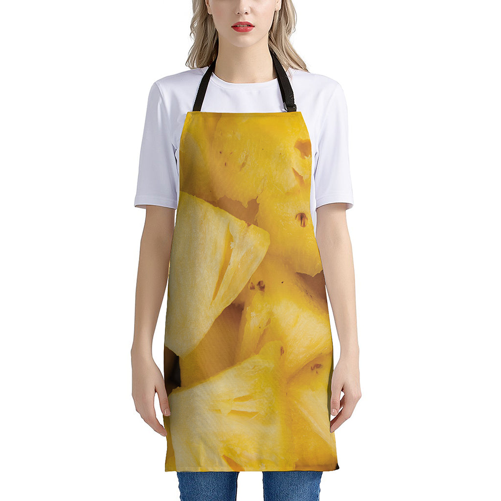 Yellow Pineapple Pieces Print Apron