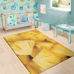 Yellow Pineapple Pieces Print Area Rug