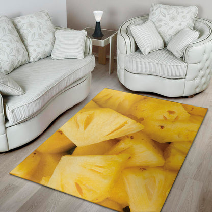 Yellow Pineapple Pieces Print Area Rug