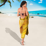Yellow Pineapple Pieces Print Beach Sarong Wrap