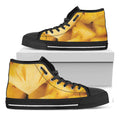 Yellow Pineapple Pieces Print Black High Top Sneakers