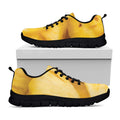 Yellow Pineapple Pieces Print Black Running Shoes