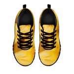Yellow Pineapple Pieces Print Black Sneakers