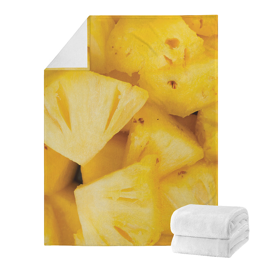 Yellow Pineapple Pieces Print Blanket
