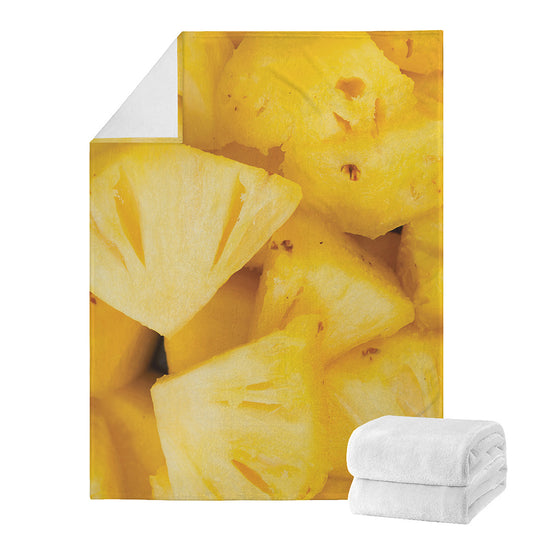 Yellow Pineapple Pieces Print Blanket