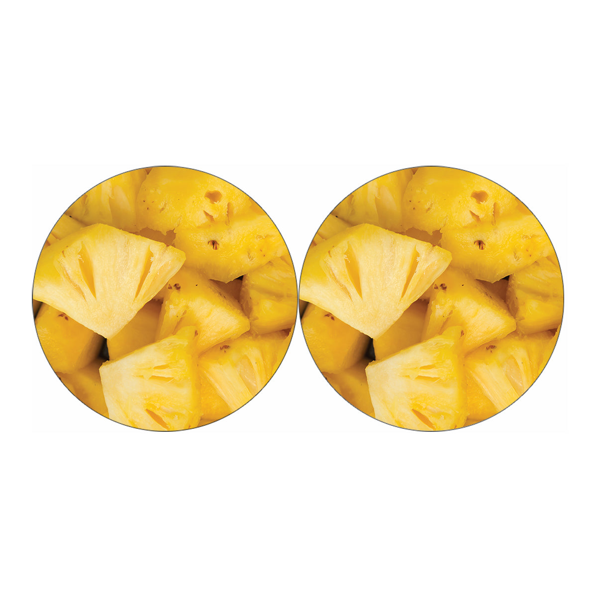 Yellow Pineapple Pieces Print Car Coasters
