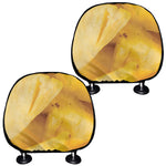 Yellow Pineapple Pieces Print Car Headrest Covers