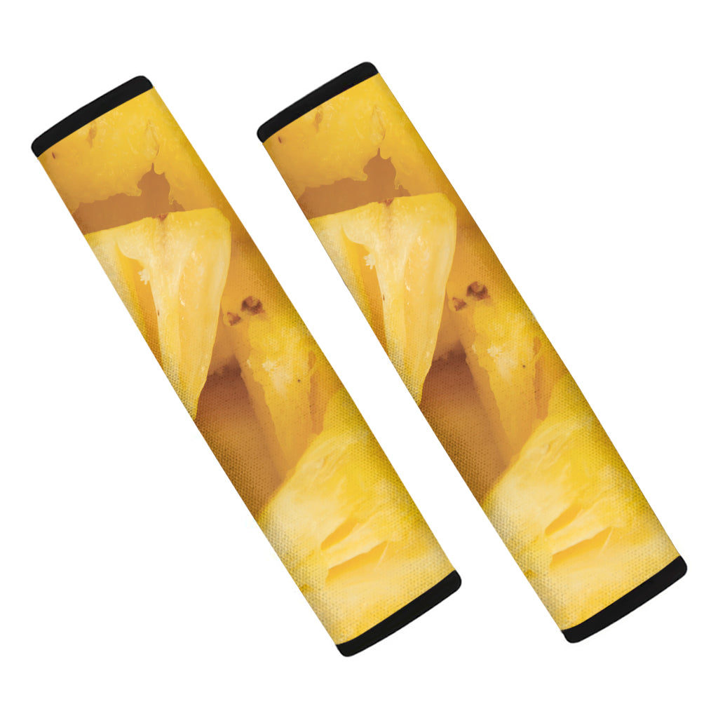 Yellow Pineapple Pieces Print Car Seat Belt Covers