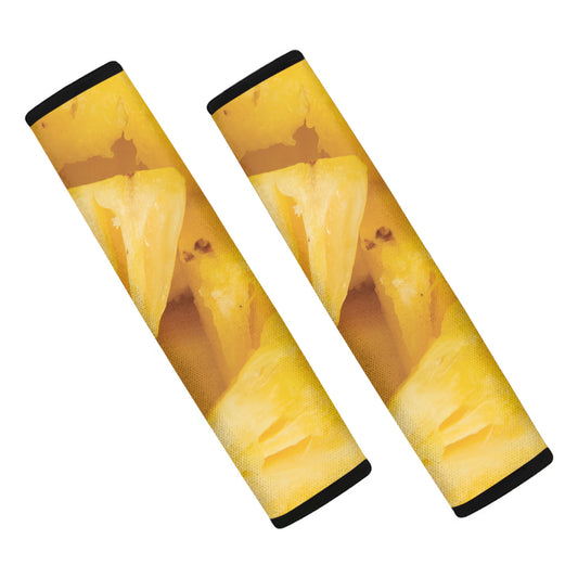 Yellow Pineapple Pieces Print Car Seat Belt Covers