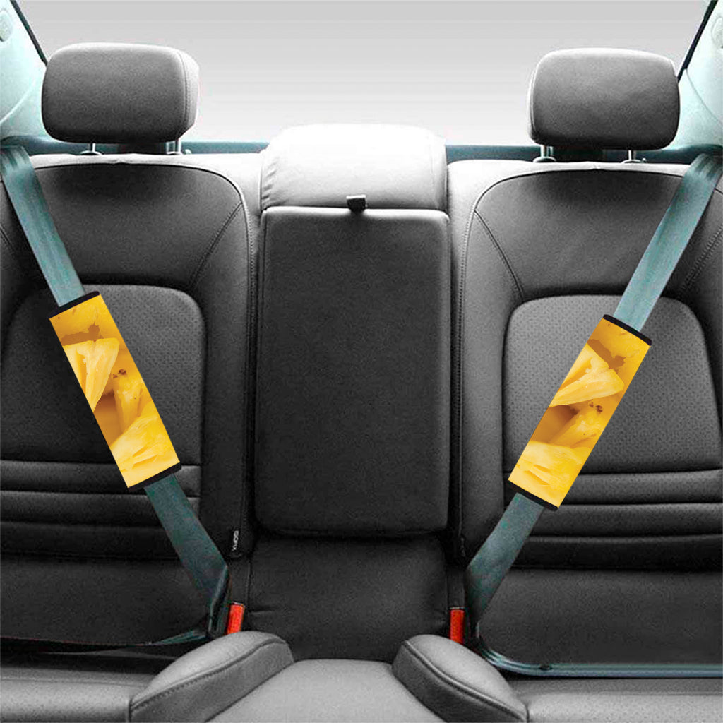 Yellow Pineapple Pieces Print Car Seat Belt Covers