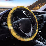 Yellow Pineapple Pieces Print Car Steering Wheel Cover