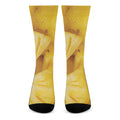 Yellow Pineapple Pieces Print Crew Socks