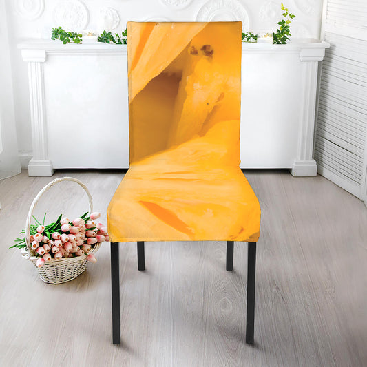 Yellow Pineapple Pieces Print Dining Chair Slipcover