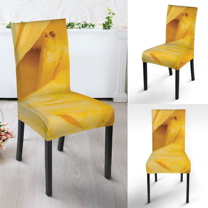 Yellow Pineapple Pieces Print Dining Chair Slipcover