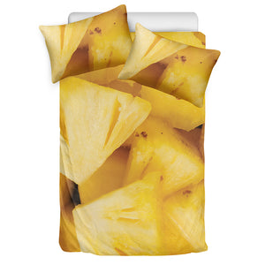 Yellow Pineapple Pieces Print Duvet Cover Bedding Set