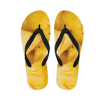 Yellow Pineapple Pieces Print Flip Flops