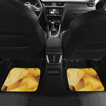 Yellow Pineapple Pieces Print Front and Back Car Floor Mats