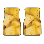 Yellow Pineapple Pieces Print Front Car Floor Mats
