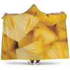 Yellow Pineapple Pieces Print Hooded Blanket