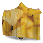 Yellow Pineapple Pieces Print Hooded Blanket