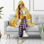 Yellow Pineapple Pieces Print Hooded Blanket