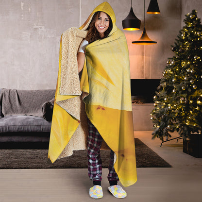 Yellow Pineapple Pieces Print Hooded Blanket