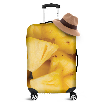 Yellow Pineapple Pieces Print Luggage Cover