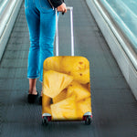 Yellow Pineapple Pieces Print Luggage Cover