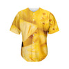 Yellow Pineapple Pieces Print Men's Baseball Jersey