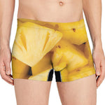 Yellow Pineapple Pieces Print Men's Boxer Briefs
