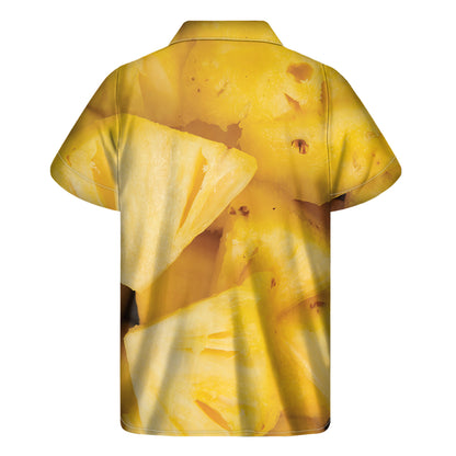 Yellow Pineapple Pieces Print Men's Short Sleeve Shirt