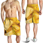Yellow Pineapple Pieces Print Men's Shorts