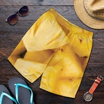 Yellow Pineapple Pieces Print Men's Shorts